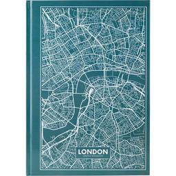 Книга записная Axent Maps London A4 в клеточку 96 листов бирюзовая (8422-516-A)