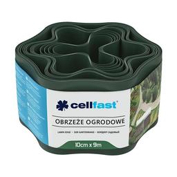 Стрічка газонна Cellfast, бордюрна, хвиляста, 10 см x 9 м, темно-зелена (30-021H)
