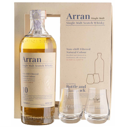 Виски Arran 10 yo Single Malt Scotch Whisky, 40 %, 0,7 л + 2 бокала (Q0452)