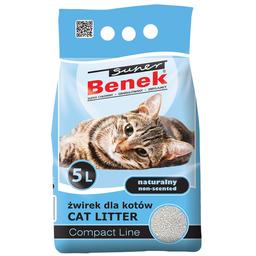 Бентонитовый наполнитель для кошачьего туалета Super Benek Компактный, без запаха, 5 л