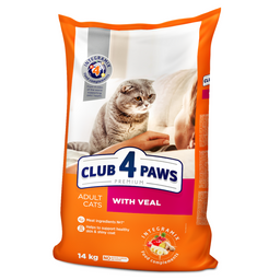 Сухой корм для кошек Club 4 Paws Premium, телятина,14 кг (B4630801)
