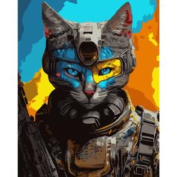 Картина за номерами Santi Войовничий кіт, 40х50 см (954460)