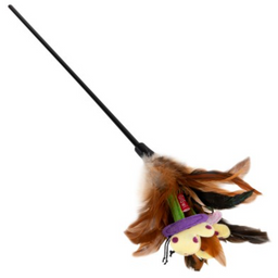Игрушка для котов GiGwi Teaser Дразнилка с перьями на стеке, 55 см (75028)