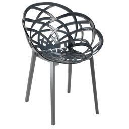 Кресло Papatya Flora, прозрачно-дымчатое сиденье, низ антрацит (285858)