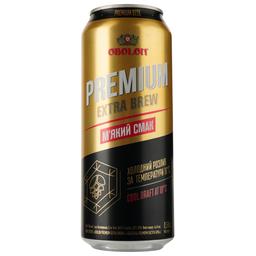 Пиво Оболонь Premium Extra Brew, світле, фільтроване, 4,6%, з/б, 0,5 л (805168)