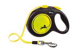 Повідець-рулетка Flexi Neon L, для собак до 50 кг, стрічка 5 м, жовтий (CL31T5.251.S NEOGE)