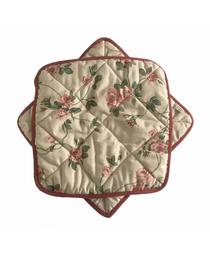 Чехол на табурет Прованс Глория Цветы, 35х35 см, красный с зеленым (15556)