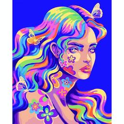 Картина по номерам Santi Девушка с бабочками, 40х50 см (954506)