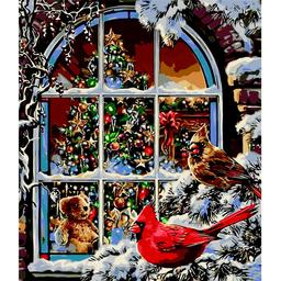 Картина за номерами ZiBi Art Line Вікно у Різдво 40х50 см (ZB.64117)