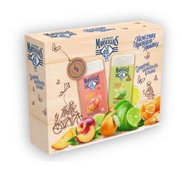 Подарочный набор Le Petit Marseillais Сочная волна свежести: гель для душа Белый персик и нектарин, 250 мл + гель для душа Мандарин и Лайм, 250 мл