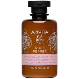 Гель для душу Apivita Rose Pepper з ефірними оліями, з трояндою та чорним перцем, 250 мл