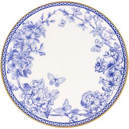 Тарілка Alba ceramics Butterfly, 19 см, біла з синім (769-006)