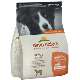 Сухий корм для дорослих собак середніх та великих порід Almo Nature Holistic Dog, M-L, зі свіжим ягням, 2 кг (731)