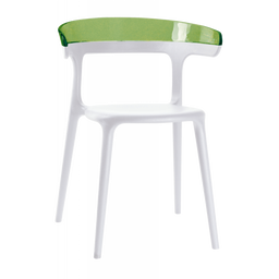 Крісло Papatya Luna біле сидіння, верх прозоро-зелений (279970)