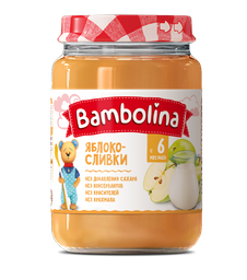 Пюре Bambolina Яблоко со сливками, 190 г