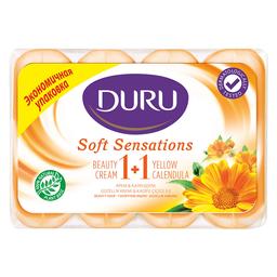 Мыло Duru 1+1 Soft Sensations Календула с увлажняющим кремом, 4 шт. по 80 г