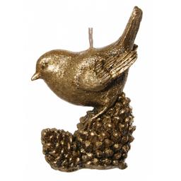Украшение для елки Shishi Птичка на шишке, 12 см, золотой (57613)