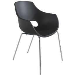 Кресло Papatya Opal-ML PRO, ножки хром, черный (4820080310228)