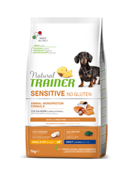 Монопротеиновый сухой корм для собак с чувствительным пищеварением Natural Trainer Dog Sensitive Adult Mini, лосось, 7 кг