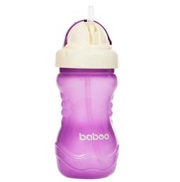 Чашка-непроливайка Baboo, с силиконовой соломинкой, 9+ мес., 360 мл, фиолетовая (8-128)