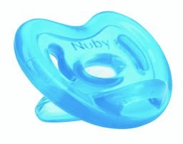 Силіконова ортодонтична пустушка Nuby, з природнім рухом соска, 0-6 міс., блакитний (NV0202003SOSblue)