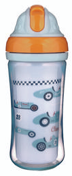 Бутылка для воды и напитков Canpol babies Авто, с силиконовой трубочкой и двойными стенками, 260 мл, голубой (74/053)