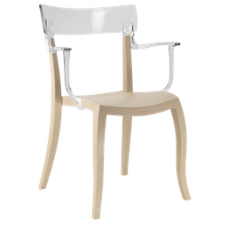 Крісло Papatya Hera-K пісочно-бежеве сидіння, верх прозоро-чистий (873413)