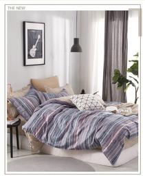 Комплект постельного белья Home Line Энгельс, бязь премиум, семейный, фиолетовый с бежевым (148930)