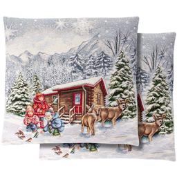 Наволочка новорічна Lefard Home Textile Bernard гобеленова з люрексом, 45х45 см (732-249)