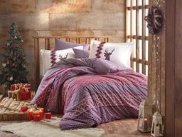 Комплект постельного белья Hobby Clarinda, поплин, полуторный, 220x160 см, бордовый (8698499140820)