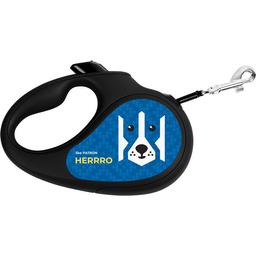 Повідець-рулетка для собак Waudog R-leash Патрон, світловідбиваючий, S, до 15 кг, 5 м, чорний
