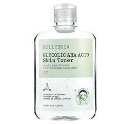 Тонік для обличчя Hollyskin Glycolic AHA Acid Skin Toner, 250 мл