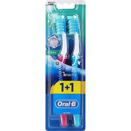 Зубна щітка Oral-B 3D White Fresh середня бірюзовий з червоним 2 шт.