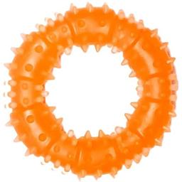 Игрушка для собак Fox Кольцо с шипами, с ароматом ванили, 9 см, оранжевая
