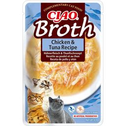 Влажный корм для кошек Inaba Ciao Churu Broth с тушеной курицей и тунцом в бульоне 40 г