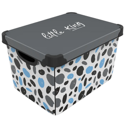 Коробка Qutu Style Box Little King, 20 л, 41х30х24см, белый с черным (STYLE BOX с/к LITTLEKING  20л.)