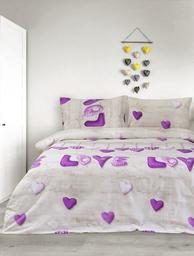 Комплект постельного белья Lotus Ranforce Sewn Love, семейный, лиловый, 5 единиц (svt-2000022274623)