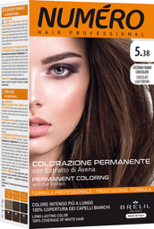 Краска для волос Numero Hair Professional Chocolate light brown, тон 5.38 (Светлый шоколадный каштан), 140 мл