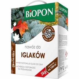 Добриво гранульоване Biopon для хвойних рослин осіннє 3 кг