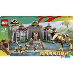 Конструктор LEGO Jurassic World Центр для відвідувачів: Атака тиранозавра та раптора, 693 деталі (76961)