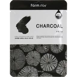 Маска для обличчя FarmStay Visible Difference Mask Sheet Charcoal з деревним вугіллям 23 мл