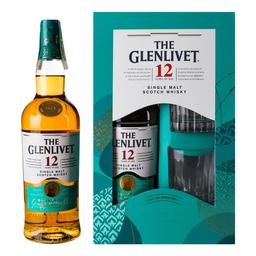 Набір Віскі The Glenlivet 12 yo Single Malt Scotch Whisky 40% 0.7 л + 2 келихи