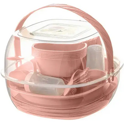 Набір пластикового посуду для пікніка Supretto, рожевий, 48 предметів (50920005)