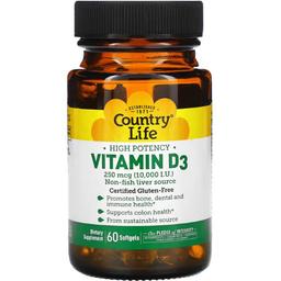 Витамин D3 10000 МЕ Country Life 60 капсул