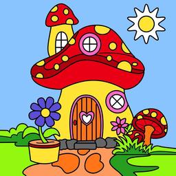 Картина за номерами Santi Сонячний будиночок, неонові фарби, 25х25 см (954597)