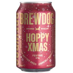 Пиво BrewDog Hoppy Christmas, світле, фільтроване, 6%, з/б, 0,33 л