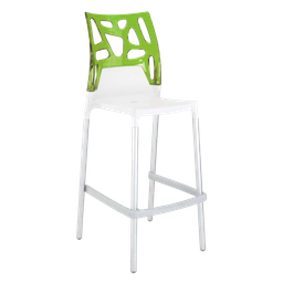 Барный стул Papatya Ego-Rock, белый с зеленым (431972)