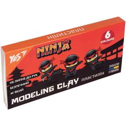 Пластилін Yes Ninja, 6 кольорів, 120 г (540624)