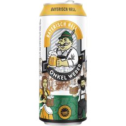 Пиво Onkel Weber Bayerisch Hell, светлое, фильтрованное, 5,4%, ж/б, 0,5 л