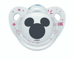 Пустышка силиконовая Nuk Trendline Disney Mickey, ортодонтическая, 6-18 мес., белый (3954018)